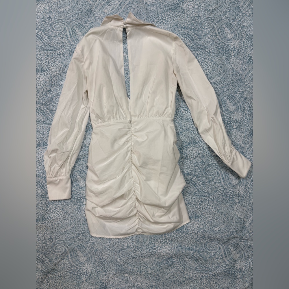 ASOS White Button-Down Ruched Dress - Picture 6 of 14